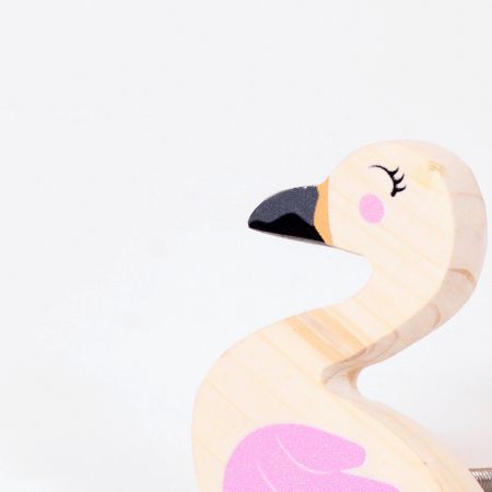 Handcrafted Pine Wood Flamingo Knob